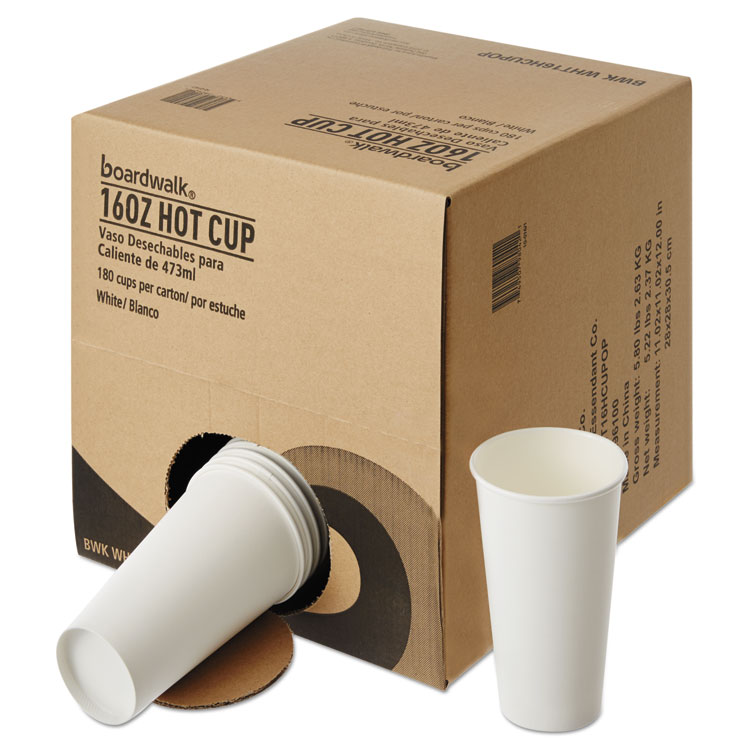 Details about / Boardwalk Convenience Pack Paper Hot Cups 16 oz White 180//Carton WHT16HCUPOP