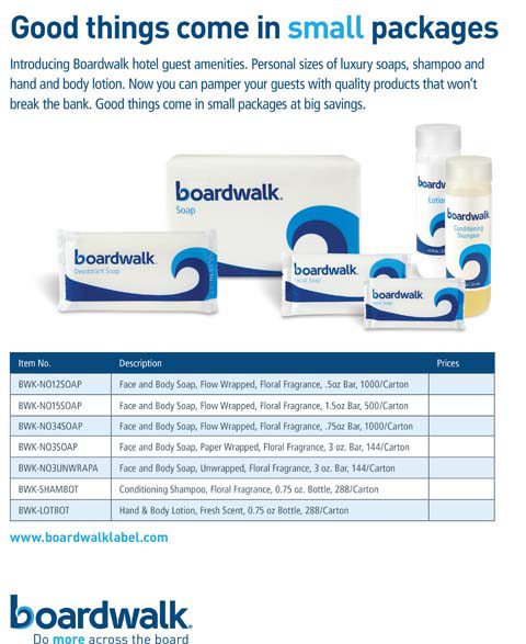 Boardwalk Hotel Guest Amenities: Tiny packages. Huge benefits.