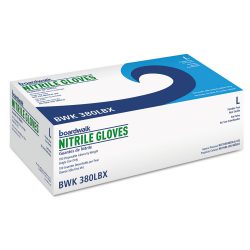 Boardwalk® Disposable General-Purpose Nitrile Gloves, Large, Blue, 100/Box