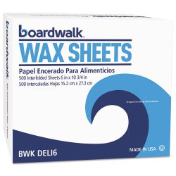 Boardwalk® Interfold-Sheet Deli Paper, 6″ x 10 3/4″, White, 500 Sheets/Box, 12 Box/Carton