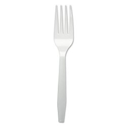 Boardwalk® Mediumweight Polystyrene Cutlery, Fork, White, 1000/Carton