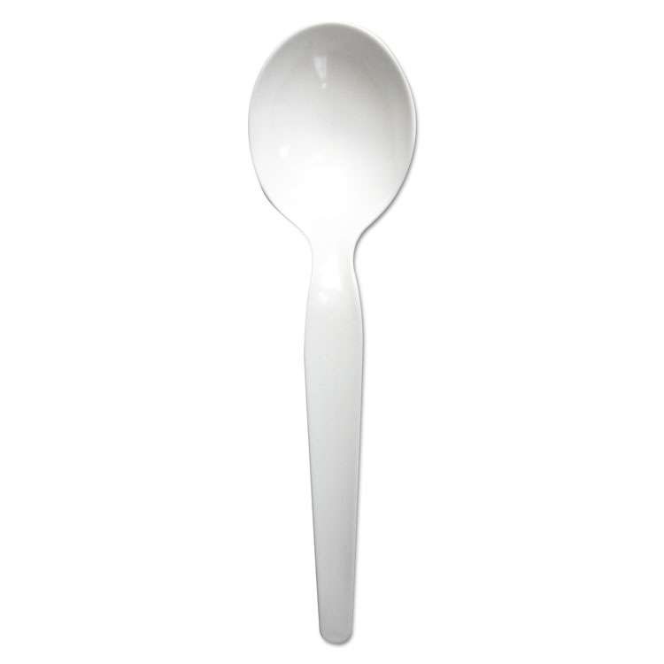 Boardwalk®Heavyweight Polystyrene Cutlery, Soup Spoon, White, 1000