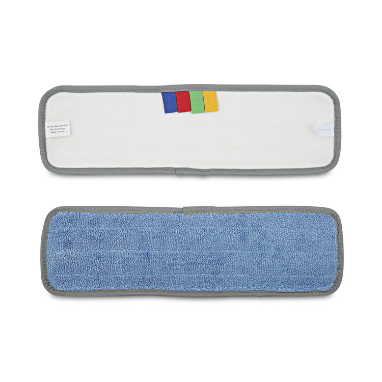Boardwalk®Microfiber Mop Head, Blue, 18 x 5, Split Microfiber, Hook and