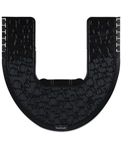 Boardwalk®Commode Mat 2.0 Disposable Toilet Floor Mat, U-Shaped, Black/Gray Non-Slip Surface, 22" x 22", 6/Carton