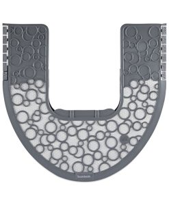 Boardwalk®Commode Mat 2.0 Disposable Toilet Floor Mat, U-Shaped, Gray/White Non-Slip Surface, 22" x 22", 6/Carton