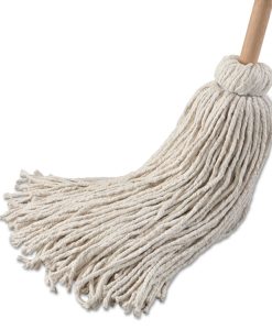 Boardwalk®Handle/Deck Mop, #32 White Cotton Head, 54" Natural Wood Handle, 6/Pack