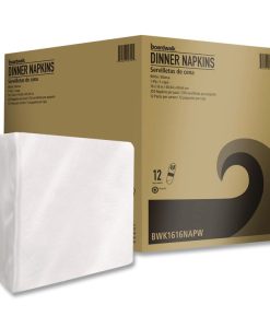 Boardwalk®Dinner Napkins, 1-Ply, 16" x 16", White, 250/Pack, 12 Packs/Carton