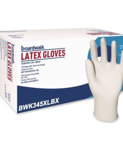 Boardwalk®General-Purpose Latex Gloves, Powder-Free, X-Large, 4.4 mil Thick, 9.5" Long, Natural, 100/Box