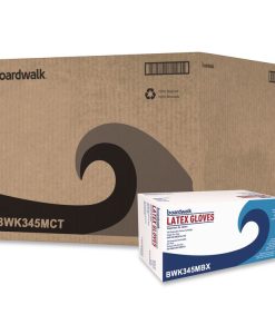 Boardwalk®General-Purpose Latex Gloves, Powder-Free, Medium, 4.4 mil Thick, 9.5" Long, Natural, 100/Box, 10 Boxes/Carton