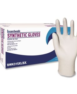 Boardwalk®Powder-Free Synthetic Vinyl Gloves, X-Large, 4 mil Thick, 9.5" Long, Cream, 100/Box