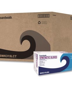 Boardwalk®Powder-Free Synthetic Vinyl Gloves, Large, 4 mil Thick, 9.5" Long, Cream, 100/Box, 10 Boxes/Carton