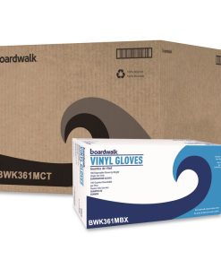 Boardwalk®Exam Vinyl Gloves, Powder-Free, Medium, 3.6 mil Thick, 9.5" Long, Clear, 100/Box, 10 Boxes/Carton