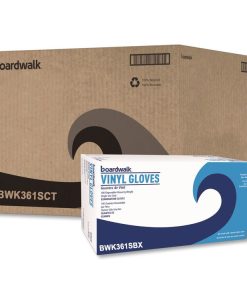Boardwalk®Exam Vinyl Gloves, Powder-Free, Small, 3.6 mil Thick, 9.5" Long, Clear, 100/Box, 10 Boxes/Carton
