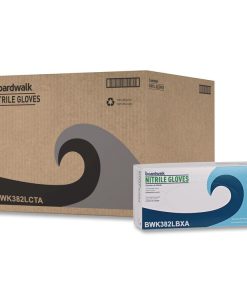 Boardwalk®Disposable Examination Nitrile Gloves, Powder-Free, Large, 5 mil Thick, 9.5" Long, Blue, 100/Box, 10 Boxes/Carton