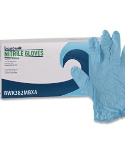 Boardwalk®Disposable Examination Nitrile Gloves, Powder-Free, Medium, 5 mil Thick, 9.5" Long, Blue, 100/Box