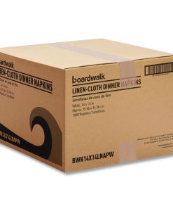 Boardwalk®Linen-Feel Flat Napkins, 1-Ply, 14 x 14, White, 1,000/Carton
