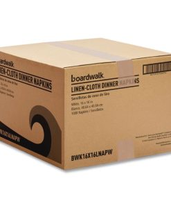 Boardwalk®Linen-Feel Flat Napkins, 1-Ply, 16 x 16, White, 1,000/Carton