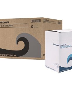 Boardwalk®Unwrapped Paper Straws, 7.75 x 0.25, White, 4,800/Carton