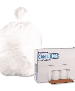 Boardwalk®High-Density Can Liners, 30 gal, 8 mic, 30" x 36", Natural, Perforated Roll, 25 Bags/Roll, 20 Rolls/Carton