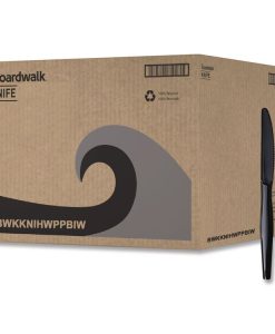 Boardwalk®Heavyweight Wrapped Polypropylene Cutlery, Knife, Plastic, Black, 1,000/Carton