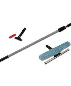 Boardwalk®Window Cleaning Kit, 12" Wide Combo Washer/Squeegee, 8 ft Extension Pole, 4" Wide Scraper with 8" Handle