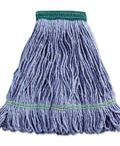 Boardwalk®Super Loop Wet Mop Head, Cotton/Synthetic Fiber, 5" Headband, Medium Size, Blue