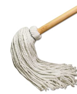 Boardwalk®Handle/Deck Mops, #24 White Rayon Head, 54" Natural Wood Handle, 6/Pack