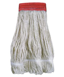 Boardwalk®Wideband Looped-End Mop Heads, 20 oz, Natural  with Red Band, 12/Carton