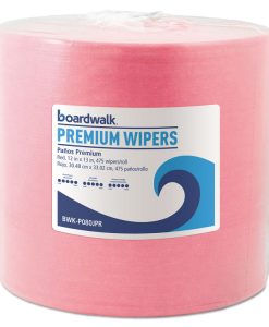 Boardwalk®Hydrospun Wipers, 12 x 12, Red, 475/Roll