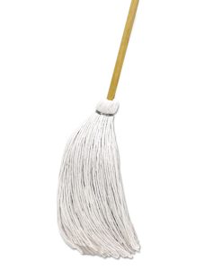 Boardwalk®Handle/Deck Mops, #16 White Rayon Head, 57" Natural Wood Handle, 12/Carton