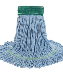Boardwalk®Super Loop Wet Mop Head, Cotton/Synthetic Fiber, 5" Headband, Medium Size, Blue, 12/Carton