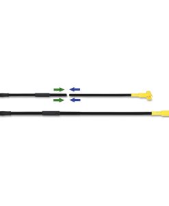 Boardwalk®Two-Piece Metal Handle with Plastic Jaw Head, 1.5" dia x 59", Black/Yellow