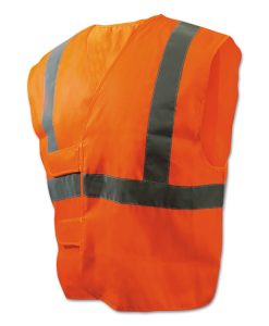 Boardwalk®Class 2 Safety Vests, Standard, Orange/Silver