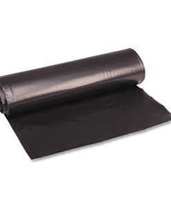 Boardwalk®Recycled Low-Density Polyethylene Can Liners, 33 gal, 1.2 mil, 33" x 39", Black, Perforated, 10 Bags/Roll, 10 Rolls/Carton