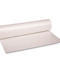 Boardwalk®Recycled Low-Density Polyethylene Can Liners, 56 gal, 1.1 mil, 43" x 47", Clear, Perforated, 10 Bags/Roll, 10 Rolls/Carton