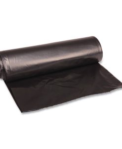Boardwalk®Recycled Low-Density Polyethylene Can Liners, 33 gal, 1.6 mil, 33" x 39", Black, Perforated, 10 Bags/Roll, 10 Rolls/Carton