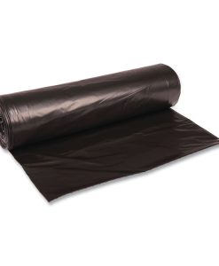 Boardwalk®Recycled Low-Density Polyethylene Can Liners, 56 gal, 1.6 mil, 43" x 47", Black, Perforated, 20 Bags/Roll, 5 Rolls/Carton