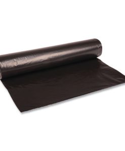 Boardwalk®Recycled Low-Density Polyethylene Can Liners, 45 gal, 1.2 mil, 40" x 46", Black, Perforated, 10 Bags/Roll, 10 Rolls/Carton