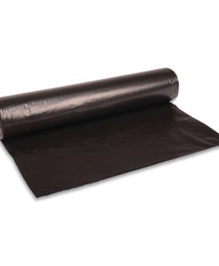 Boardwalk®Recycled Low-Density Polyethylene Can Liners, 45 gal, 0.8 mil, 40" x 48", Black, Perforated, 10 Bags/Roll, 10 Rolls/Carton