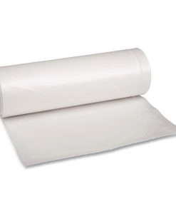 Boardwalk®Recycled Low-Density Polyethylene Can Liners, 60 gal, 1.75 mil, 38" x 58", Clear, Perforated, 10 Bags/Roll, 10 Rolls/Carton