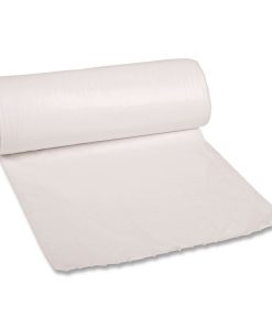 Boardwalk®Low-Density Waste Can Liners, 30 gal, 0.6 mil, 30" x 36", White, Perforated Roll, 25 Bags/Roll, 8 Rolls/Carton