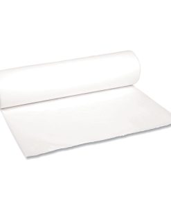 Boardwalk®Low-Density Waste Can Liners, 56 gal, 0.6 mil, 43" x 47", White, Perforated Roll, 25 Bags/Roll, 4 Rolls/Carton