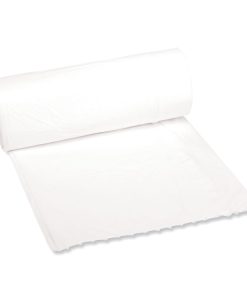 Boardwalk®Low-Density Waste Can Liners, 16 gal, 0.4 mil, 24" x 32", White, Perforated Roll, 25 Bags/Roll, 20 Rolls/Carton