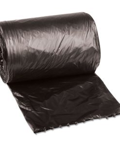 Boardwalk®Low-Density Waste Can Liners, 4 gal, 0.35 mil, 17" x 17", Black, Perforated Roll, 50 Bags/Roll, 20 Rolls/Carton