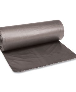 Boardwalk®Low-Density Waste Can Liners, 60 gal, 0.95 mil, 38" x 58", Gray, Perforated Roll, 25 Bags/Roll, 4 Rolls/Carton