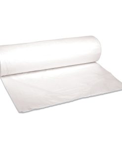 Boardwalk®Low-Density Waste Can Liners, 45 gal, 0.6 mil, 40" x 46", White, Perforated Roll, 25 Bags/Roll, 4 Rolls/Carton