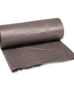 Boardwalk®Low-Density Waste Can Liners, 30 gal, 0.95 mil, 30" x 36", Gray, Perforated Roll, 25 Bags/Roll, 4 Rolls/Carton