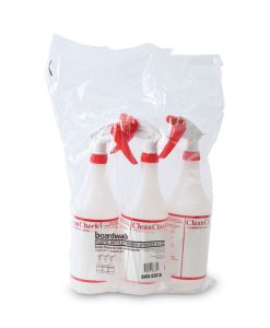 Boardwalk®General Purpose Plastic Bottle with Trigger Spray, 32 oz, Clear/Red, 3/Pack
