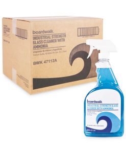 Boardwalk®Industrial Strength Glass Cleaner with Ammonia, 32 oz Trigger Spray Bottle, 12/Carton