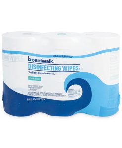 Boardwalk®Quat-Based Disinfecting Wipes, 7 x 8, Fresh Scent, 75/Canister, 3 Canisters/Pack